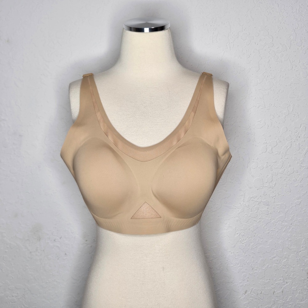 Honeylove Silhouette Bra Sand Nude Wireless Convertible Straps Size Large